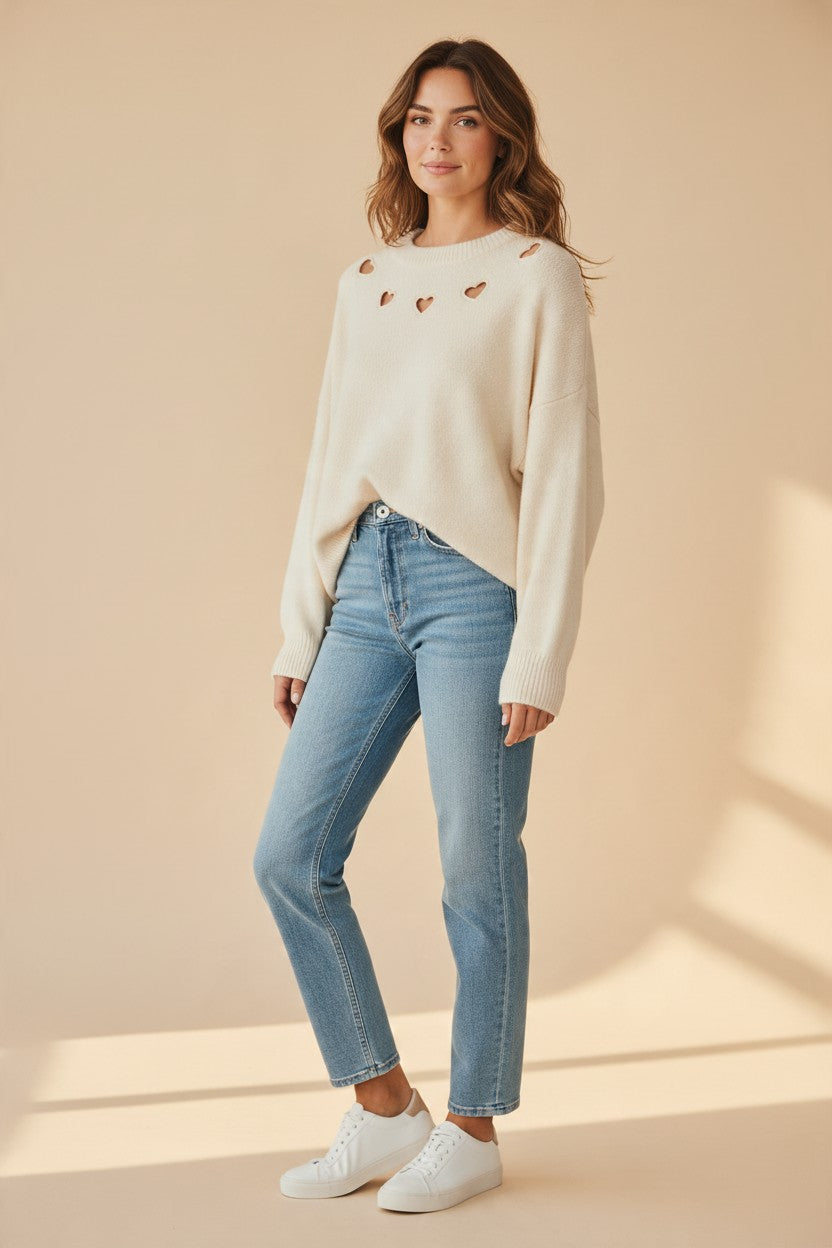 Pulli mit Herzchen Kragen