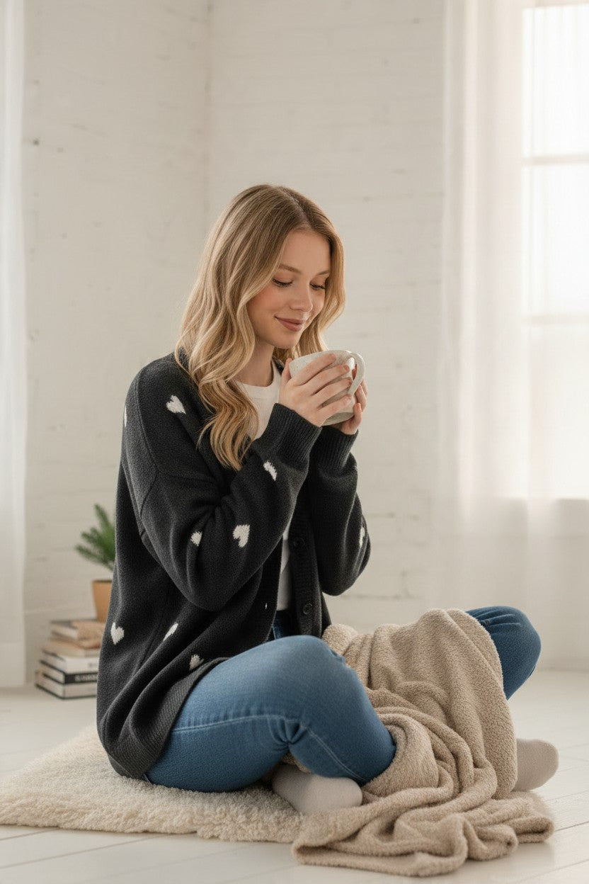 Herzchen Strickjacke