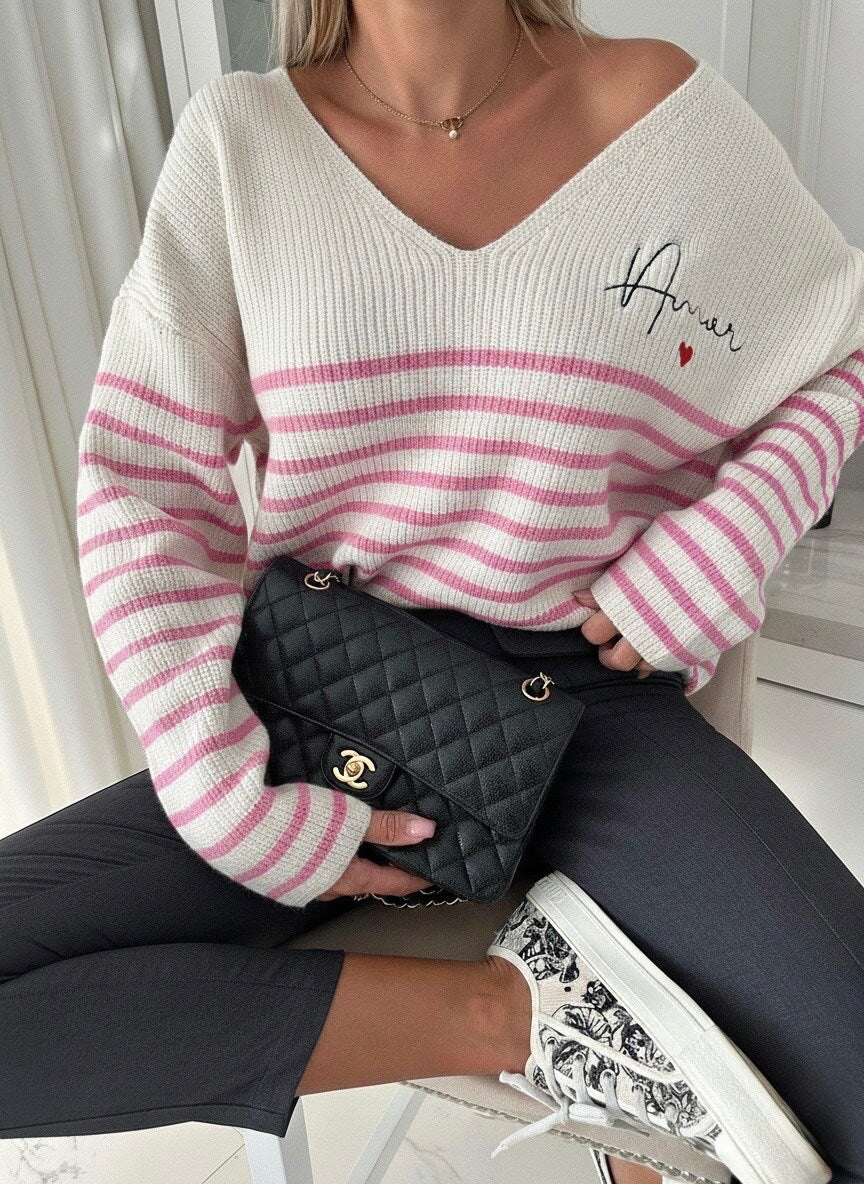V-Ausschnitt Pullover