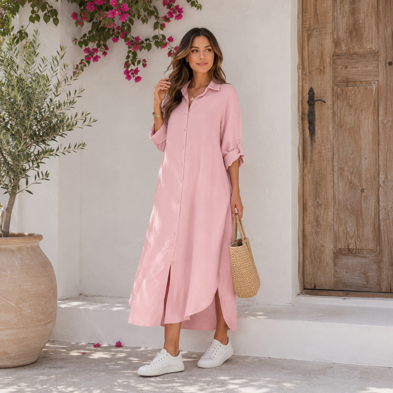 Langes Hemdkleid